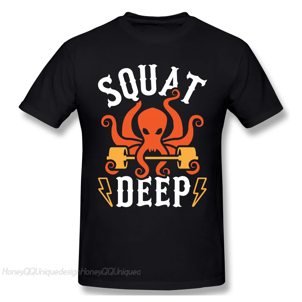 

Bodybuilding Muscle Training Crossfit 2021 New Arrival TShirt Squat Deep Kraken Classic Oversize Cotton Shirt for Men T-Shirt