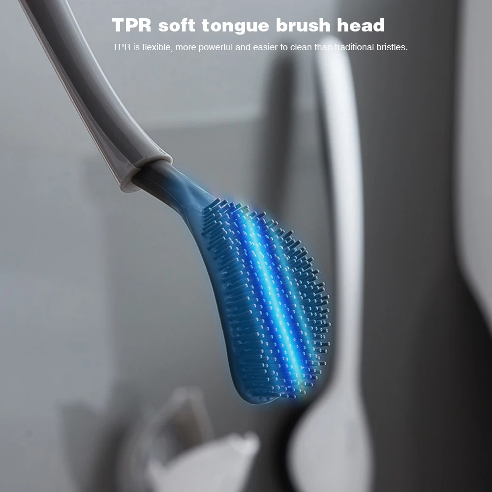

Durable Soft Toilet Brush No dead Silicone Flex Toilet Brush With Holder Bathroom Utensils Accessory Household Wash Clean Brush
