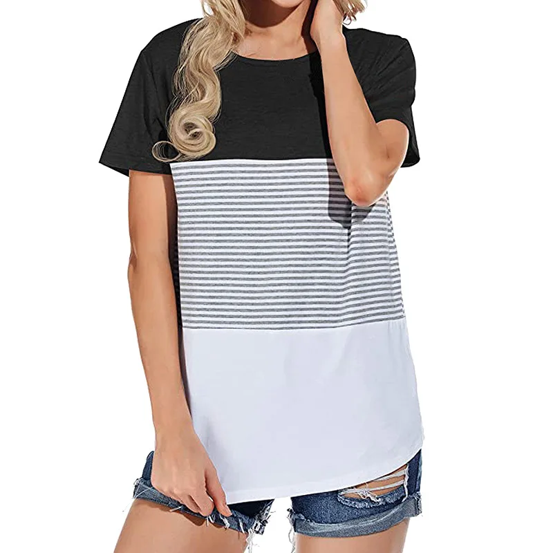 Camiseta holgada de manga corta para mujer, Top con estampado de leopardo y cuello redondo, novedad de verano 2021