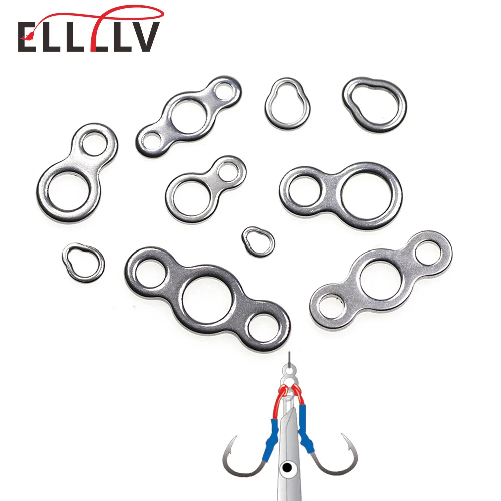 

20pcs XS S M L Sea Fishing Stainless Steel Solid Rings Slow Jigging Assist Hook Heavy Duty Metal Lure Connector Accessories