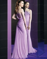 cheap free shipping robe de soiree 2014 new fashion sexy one shoulder vestido de festa longo purple formal evening dresses