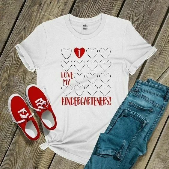 

Teacher I Love My Kindergarteners T-Shirts US 100% cotton trend