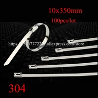 100pcs cable tie 304 self locking stainless steel tie tape 10350 cable metal insert tie tape plastic marine transport boat tie