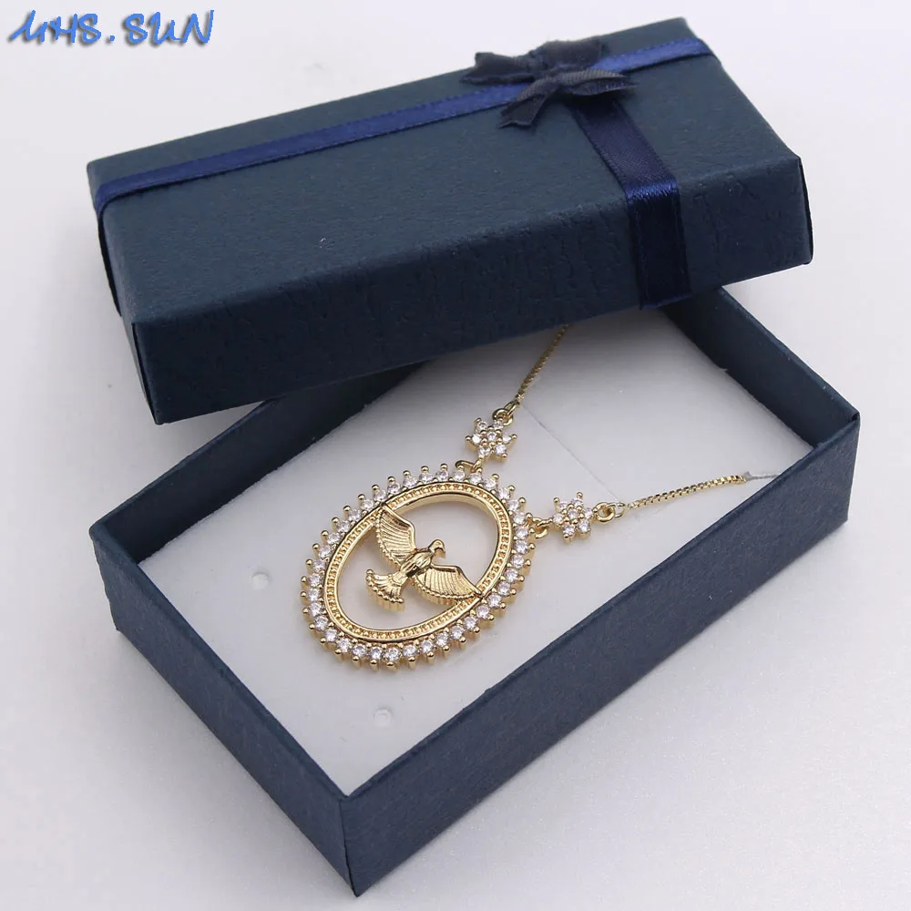 Модное ожерелье MHS.SUN с подвеской в виде орла чокер кубическим цирконием для