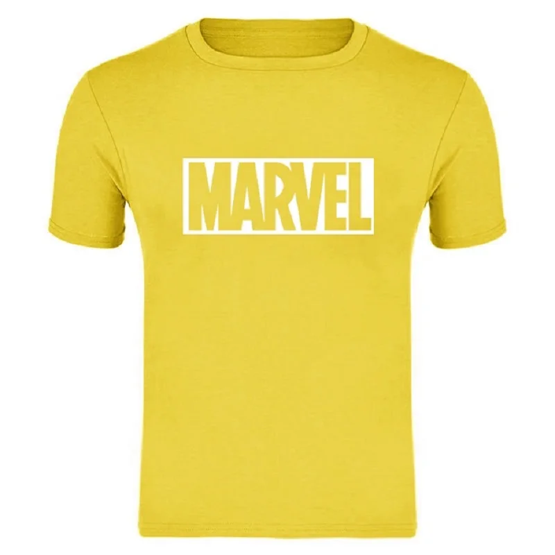 Новые модные футболки для пары с короткими рукавами Marvel, Мужская футболка с принтом супергероя, футболка с круглым вырезом, комикс, футболка с надпись Marvel, топы, Мужская одежда, футболки