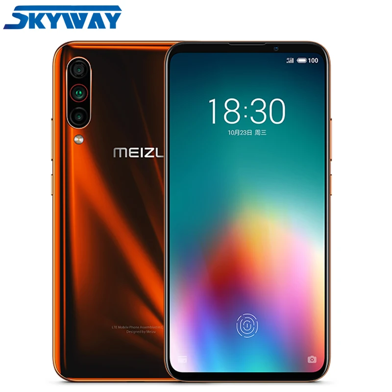 Оригинал Meizu 16 T 6 ГБ ОЗУ 128 Гб ПЗУ Восьмиядерный процессор Snapdragon 855 5 дюймов 2232x1080 P