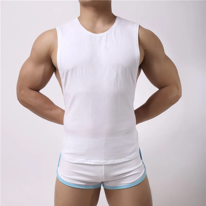 Mens Undershirts Hot Sleeveless Vest Men Top Fashion Tee T-shirts black Loose M/L/XL/XXL