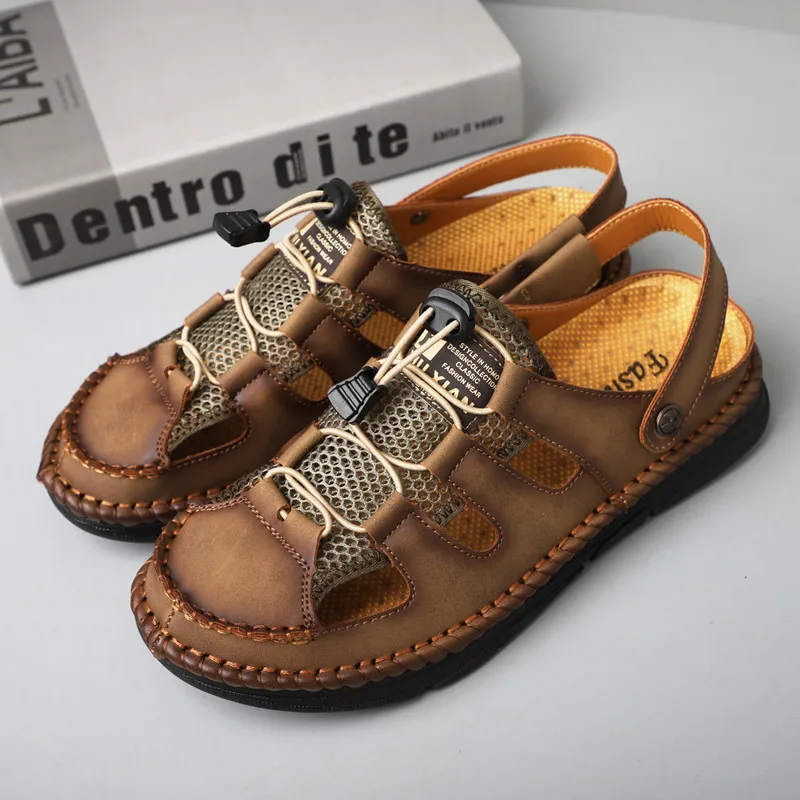 

Новинка 2021, дизайнерские износостойкие Нескользящие мужские шлепанцы для песчаного пляжа, роскошные сандалии, простые удобные летние улич...