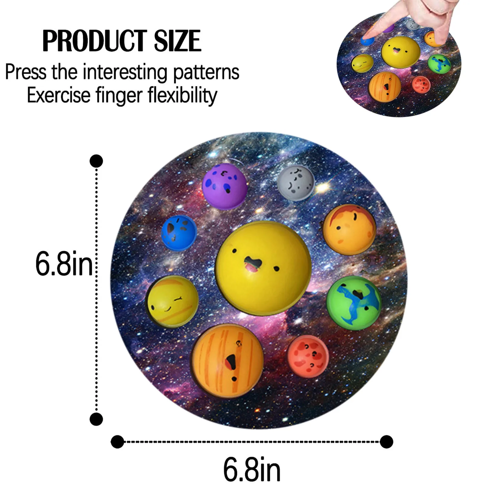 

Push Push Bubble Squeeze Sensory Toy Stress Reliever For Autism Special Needs, Beat Bubbles To Relieve Anxiety Solar Syst