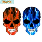 3D череп зло призрак зомби огонь Синий Красный Пламя рейнджер рок металлическая Тяжелая наклейка Блокнот окно подарок мотоцикл