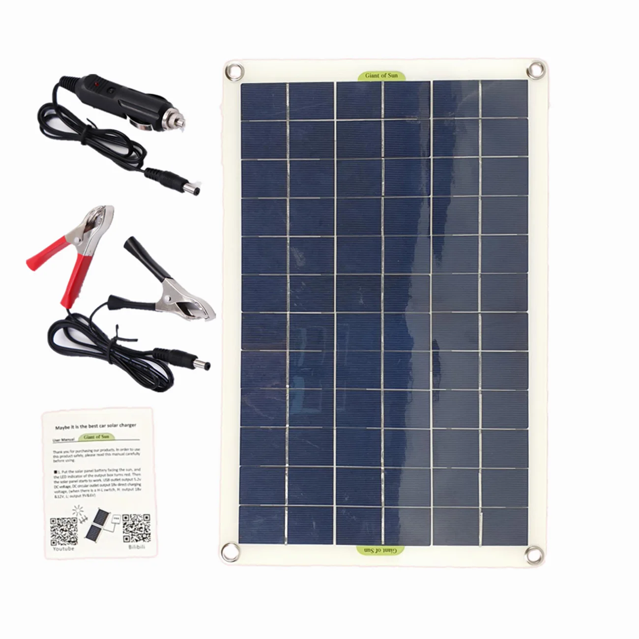 

50W Solar Panel USB Output Solar Cells Poly Solar Panel For 12V/24V Battery Power Charger