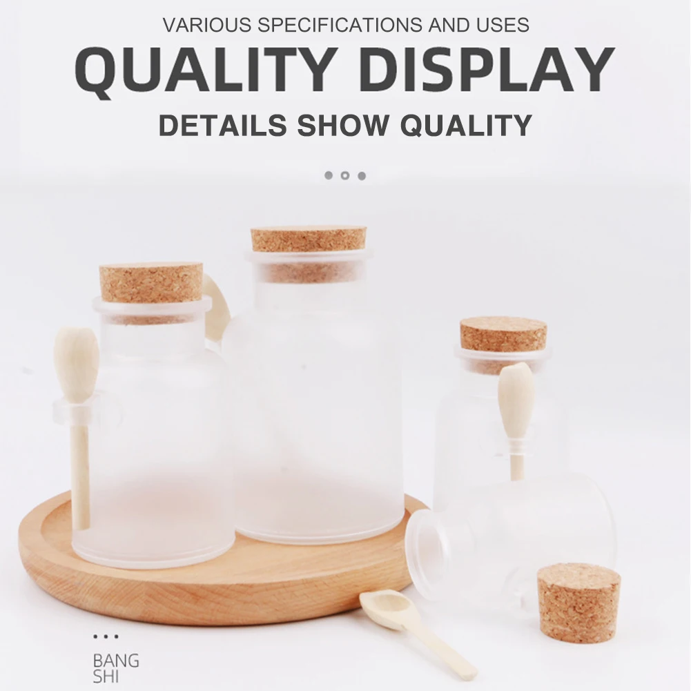 Пустой Соль для ванной бутылка Пластик матовая банка с пробкой маска скраб лица