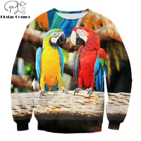 plstar cosmos 2022 new fashion animal sweatshirt beautiful parrot 3d printing long sleeve pullover casual streetwear yw 01