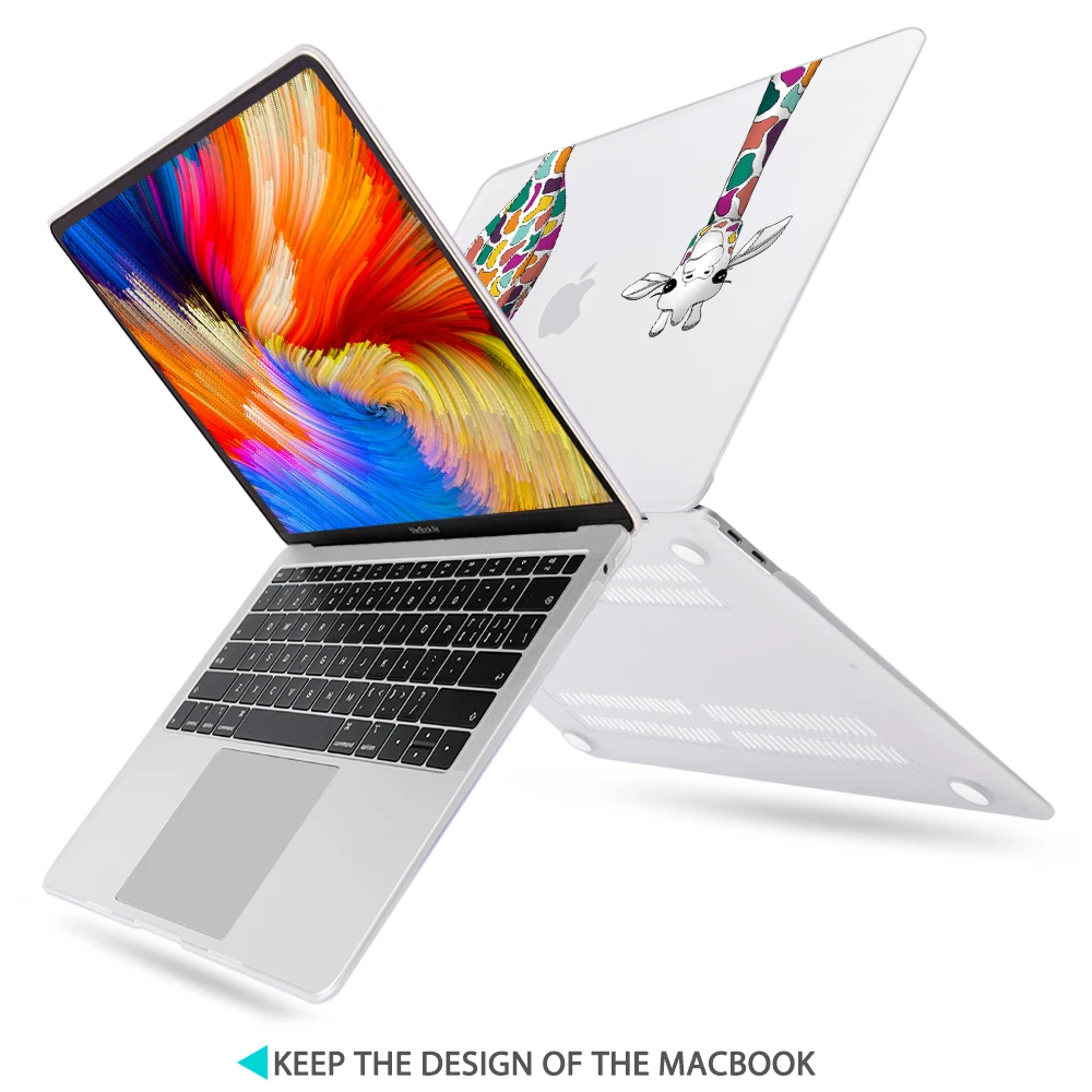 Жесткий чехол Crazy Design с цветочным рисунком жирафа для Macbook Air 13 A1932 Pro 13 Touch Bar A2159 16 дюймов чехол для ноутбука A2141