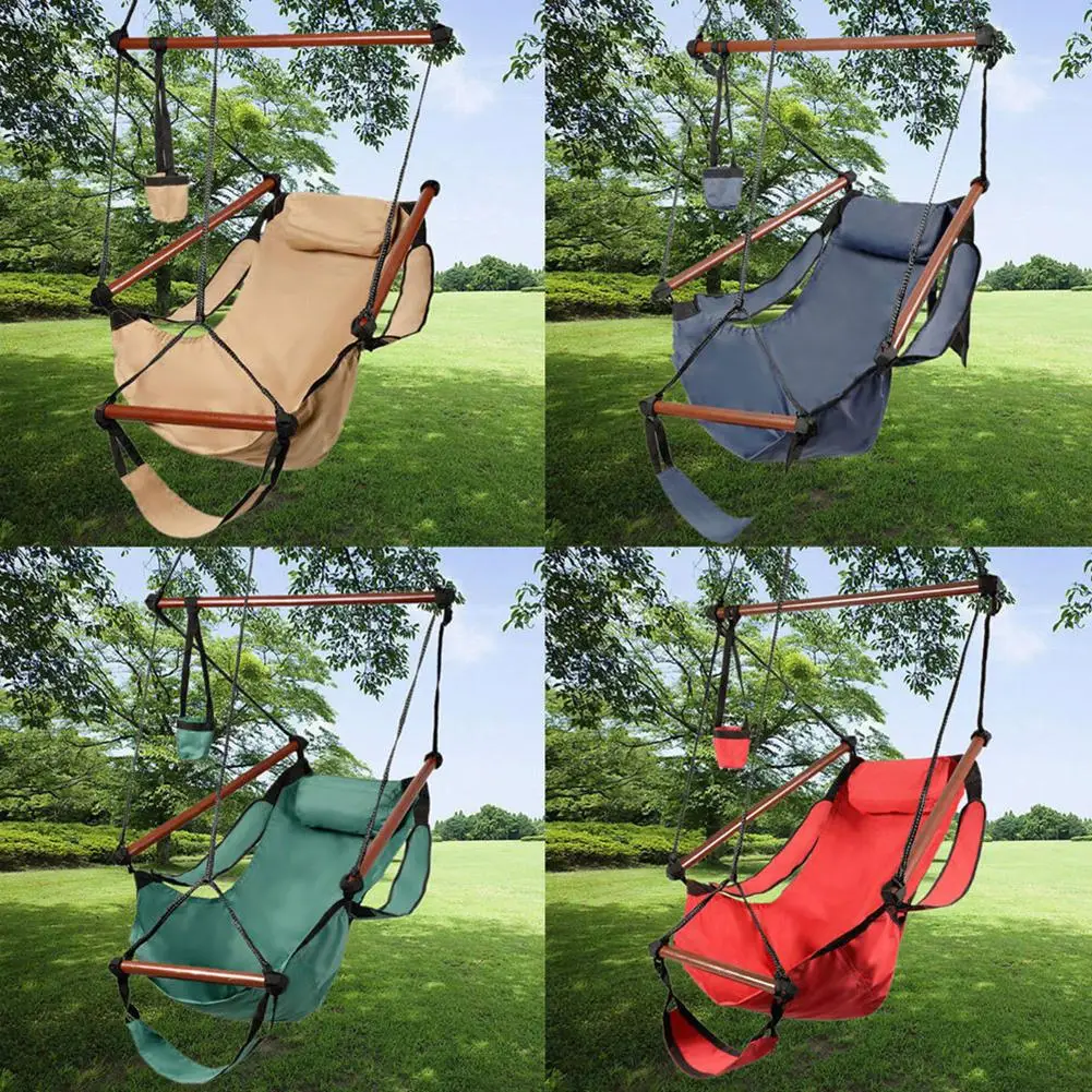 

Hammock Chair Swing Chair Portable Hammock Chair Hanging Rope Chair Swing Chair Seat for Travel Camping Garden Indoor Outdoor