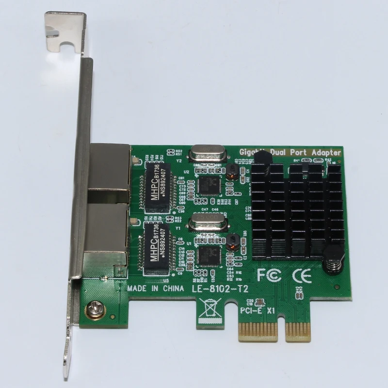 Высокоскоростной двойной порт PCI E X1 интерфейс гигабитный LAN сервер NIC
