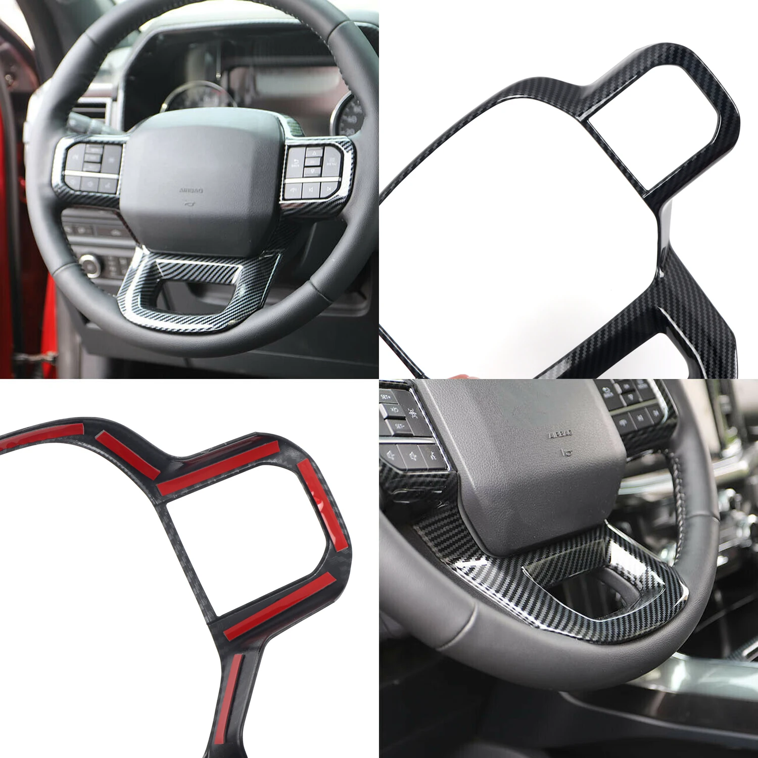 

Car Accessories Fit for Ford F-150 F150 2021 Steering Wheel Switch Button Decorative Sticker Cover Trim 1pcs Interior Moulding