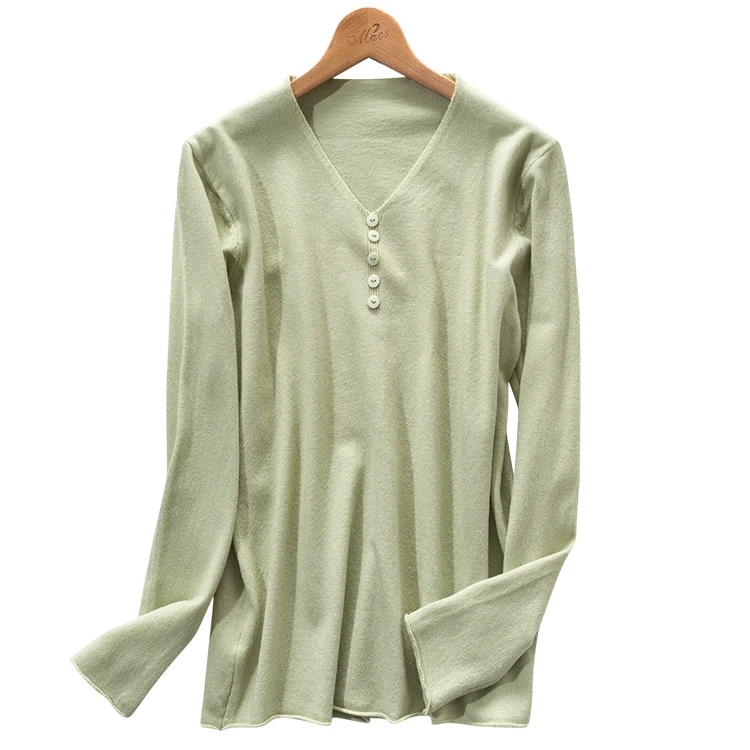 

Autumn Basic Knitwear Sweaters Candy Color Solid V-Neck Long Sleeve Women Pullovers and Sweater Single Breasted Knitted Tops