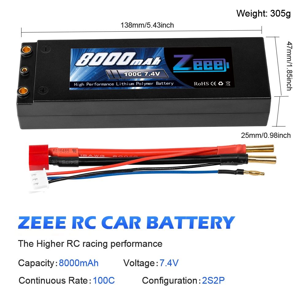 zeee 74 v 100c 8000mah литий полимерная батар