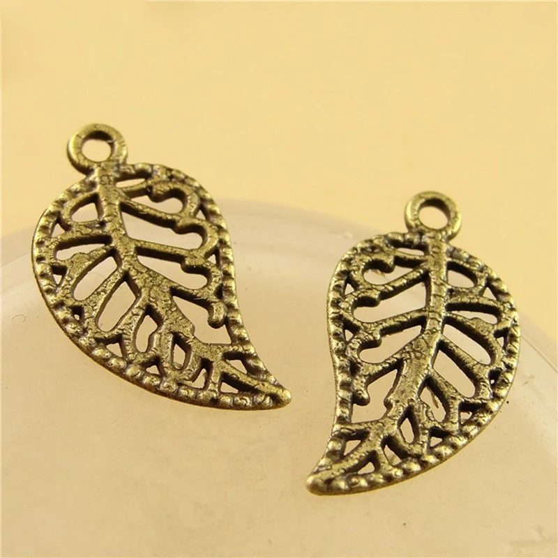200pcs Vintage Ancient Tree leaf zinc alloy charms pendant suitable for DIY Bracelet Necklace jewelry accessories|Ювелирная