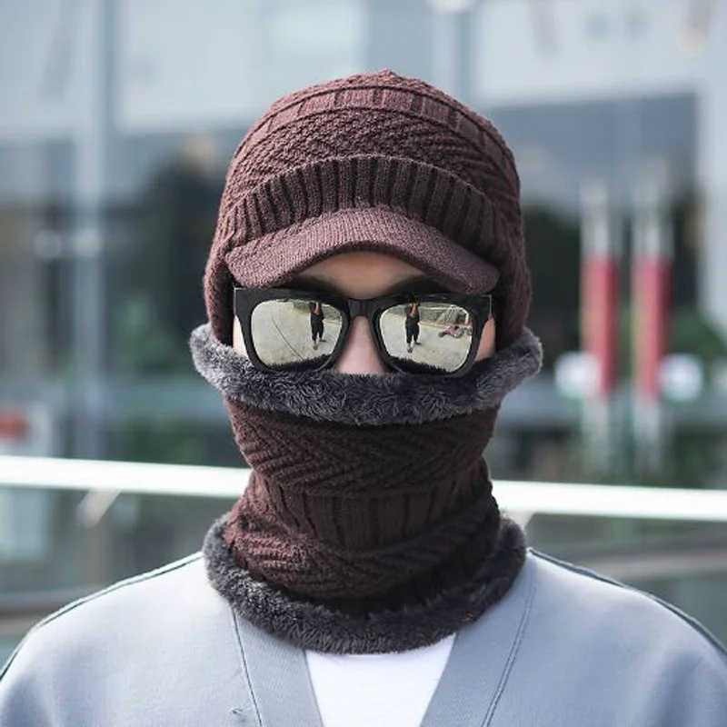 XEONGKVI в Корейском стиле Зимняя теплая утка язык вязаный Кепки шарф комплект из