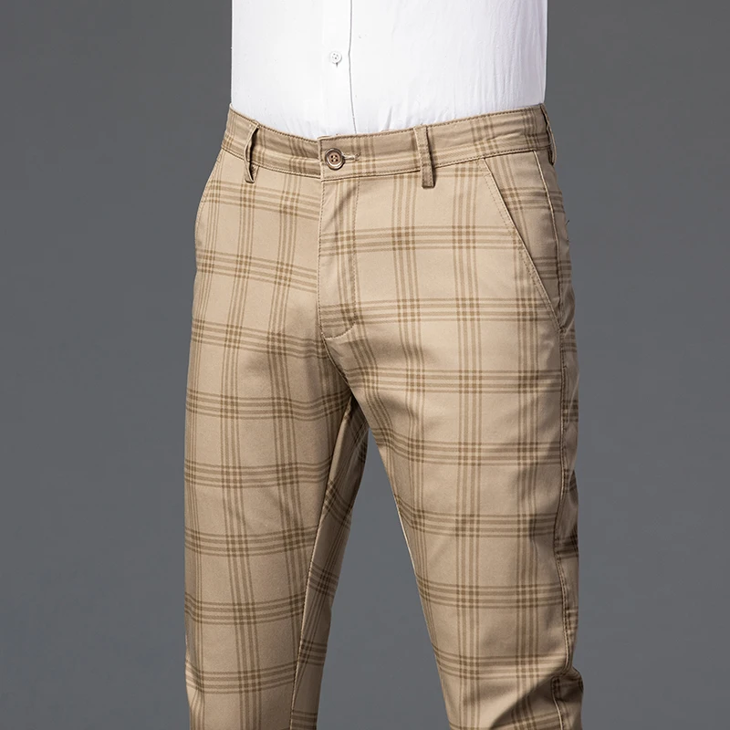 Брюки мужские клетчатые весна-лето-осень | Мужская одежда