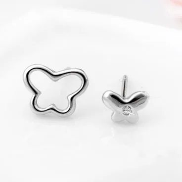 

Real 925 Sterling Silver Butterfly asymmetry Stud Earrings for Women Girls Fashion sterling-silver-jewelry brincos cute earrings
