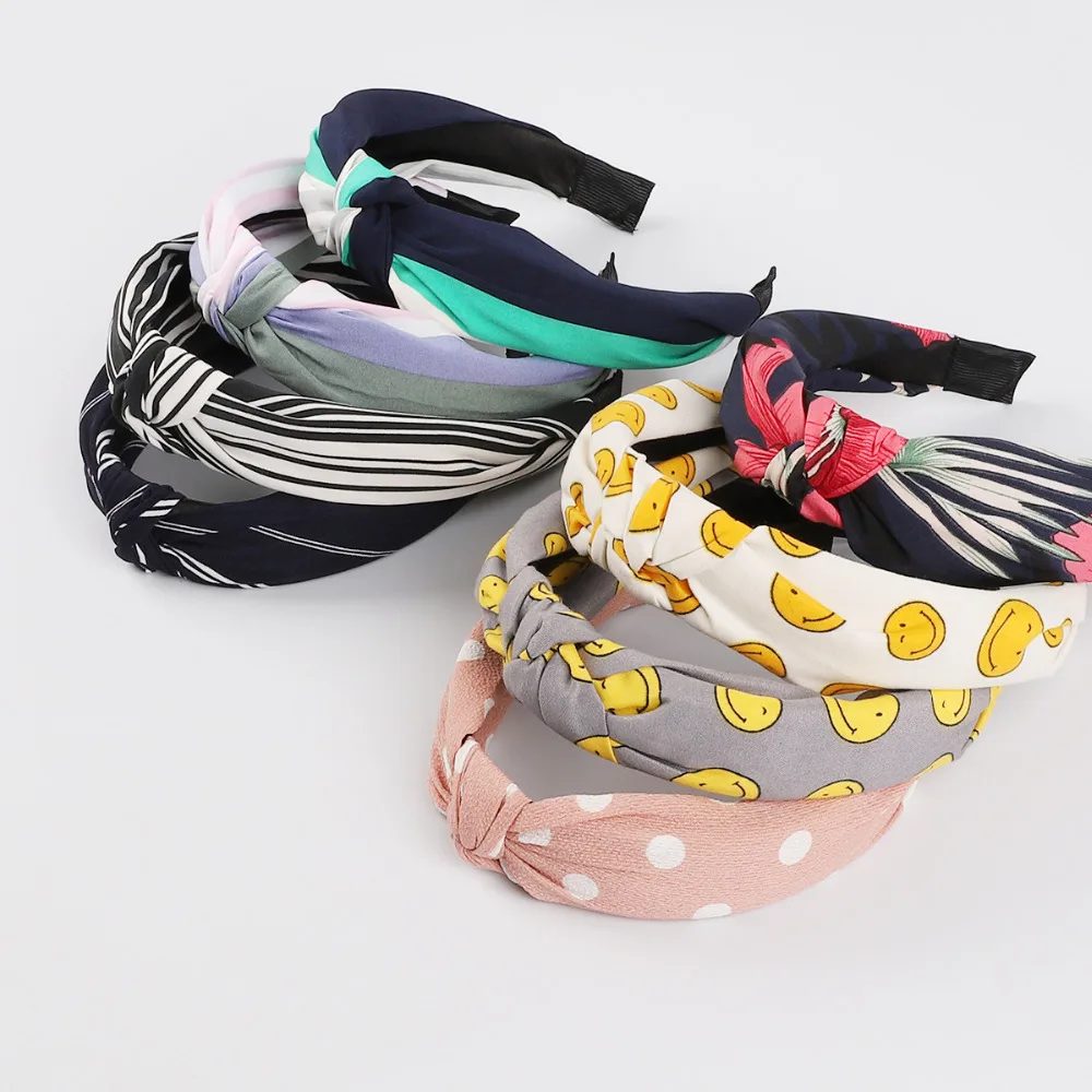 

Knot Cross Tie Korean Fashion Women Hair Band Hairband Knitted rib Girls Bow Hoop Hair Accessories Velvet Twist Headband