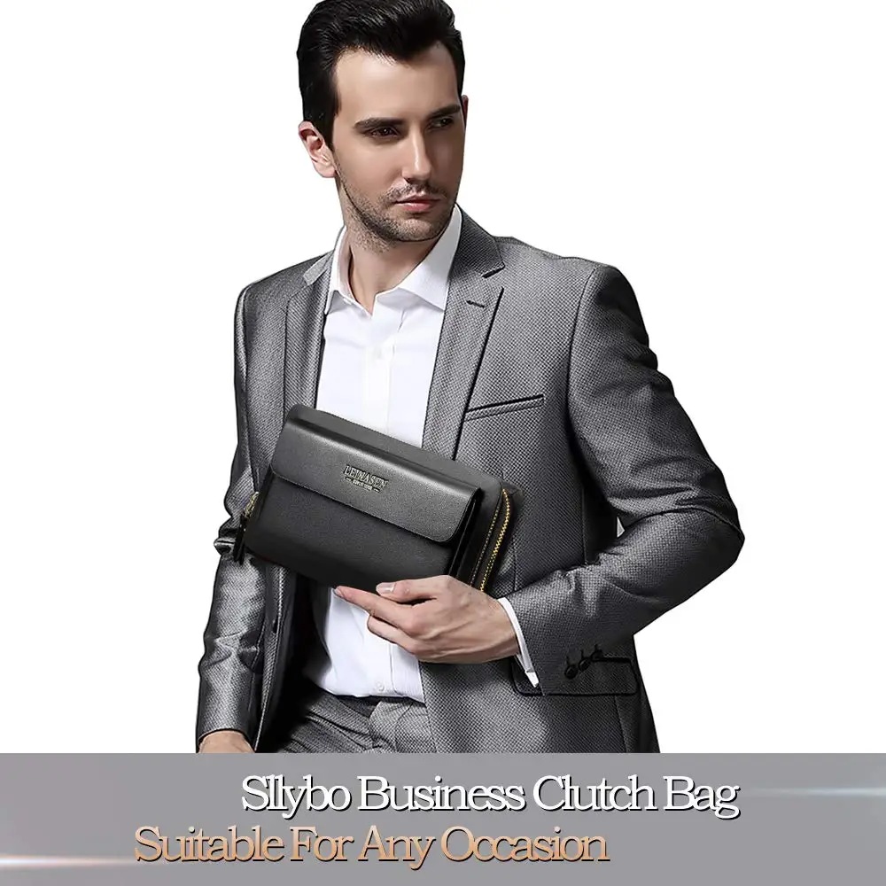 Мужская и женская сумка клатч кожаная сумочка на запястье кошелек двойной молнии