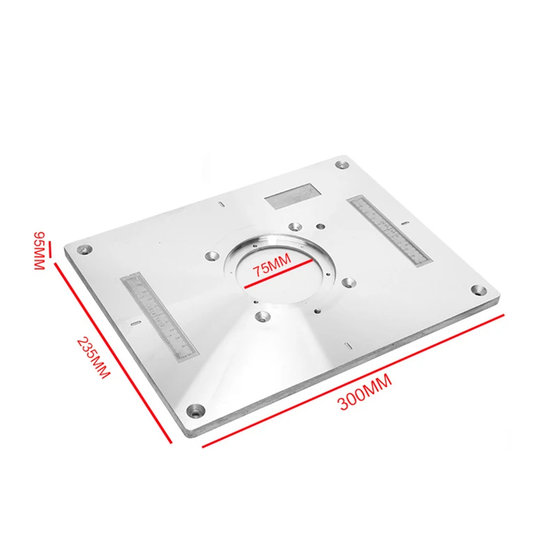 Aluminum Router Table Insert Plate Electric Wood Milling Trimming Machine Flip Plate With Cover For Woodworking Engraving DIY