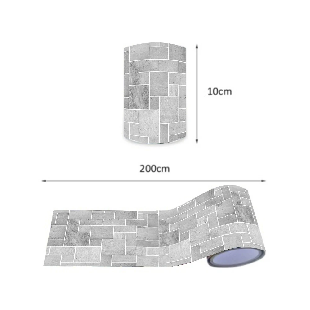 

Funlife Grey Stone Wall Border Building Blocks DIY Eco-friendly PVC Tile Sticker Peel & Stick Removable for Kitchen Bathroom