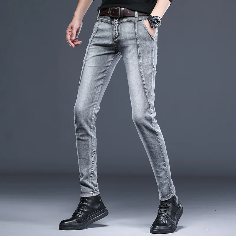 

2021 new arrival four seasons jeans men fashion elasticity men's jeans male cotton jeans men pencil pants,size 27-36