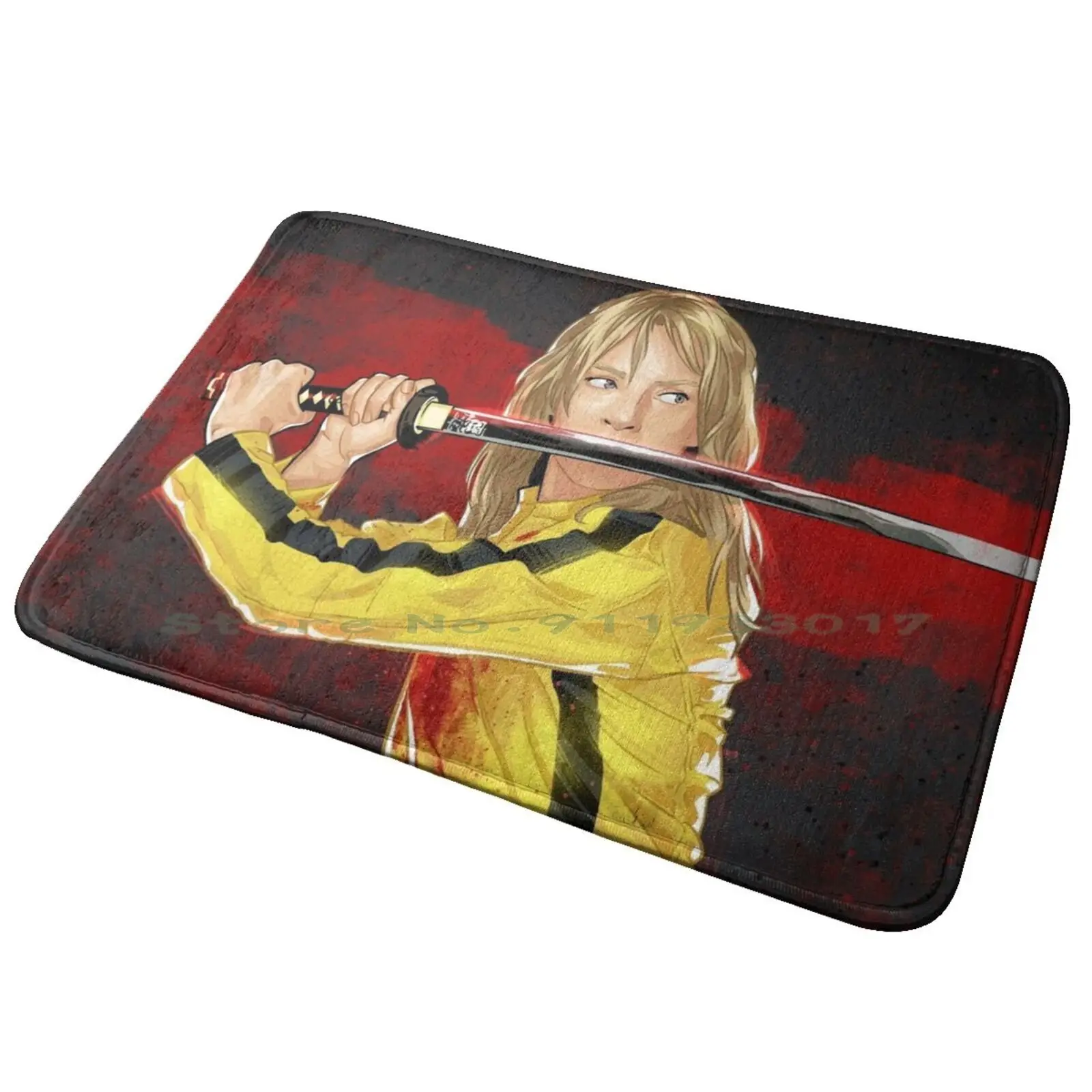 Коврик для входной двери Kill Bill нескользящий желтый коврик ванной спальни кухни |