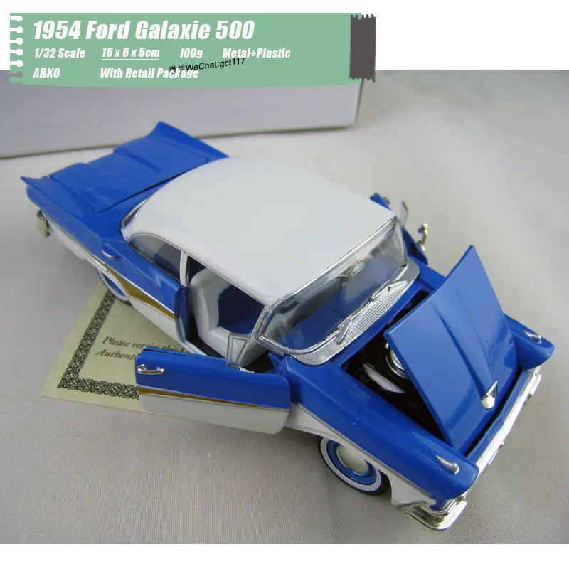 6 шт./лот оптовая продажа Arko масштаб 1/32 модель автомобиля игрушки 1954 Ford Galaxy 500