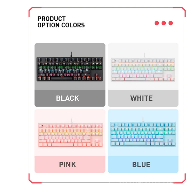 Клавиатура WESAPPA игровая Механическая с RGB подсветкой 87/104 клавиш|Клавиатуры| |