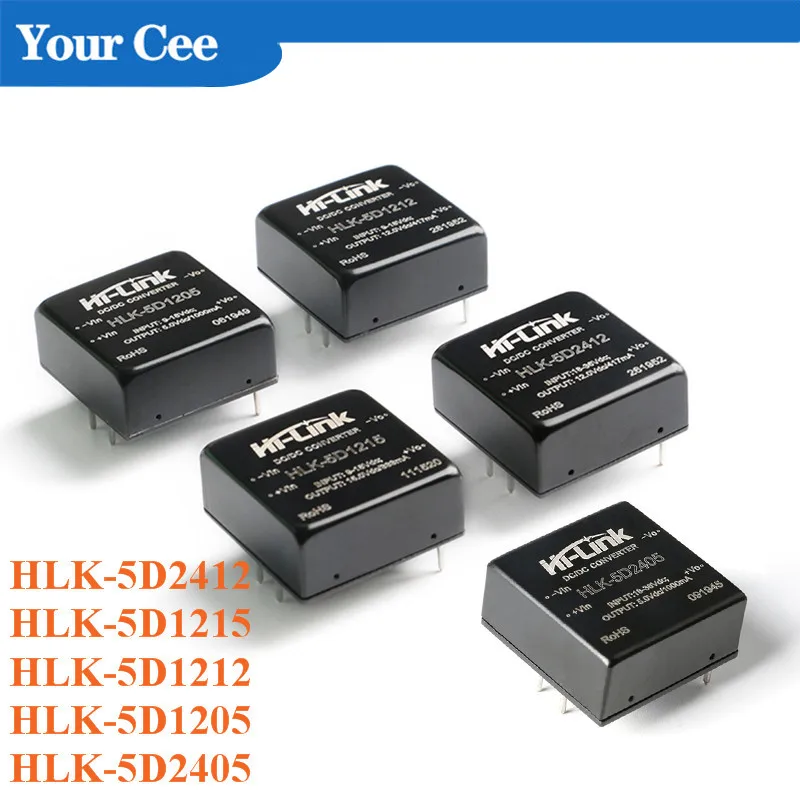 DC-DC изолированный модуль питания преобразователя 5W DC 12V to 15V/5V/12V 24v 5V/12V