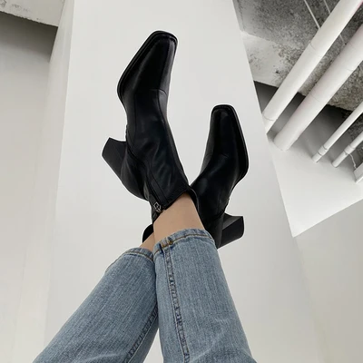 

Heels Riding Boots Women Long Boots Shoes Mid Heel Knee High Boots 02