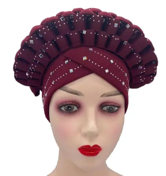 Модная женская головная повязка aso oke gele 2021 высококачественный Африканский