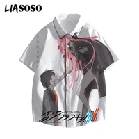liasoso 3d print anime darling in the franxx shirt zero two streetwear men women short sleeve harajuku cosplay tops 2021 summer