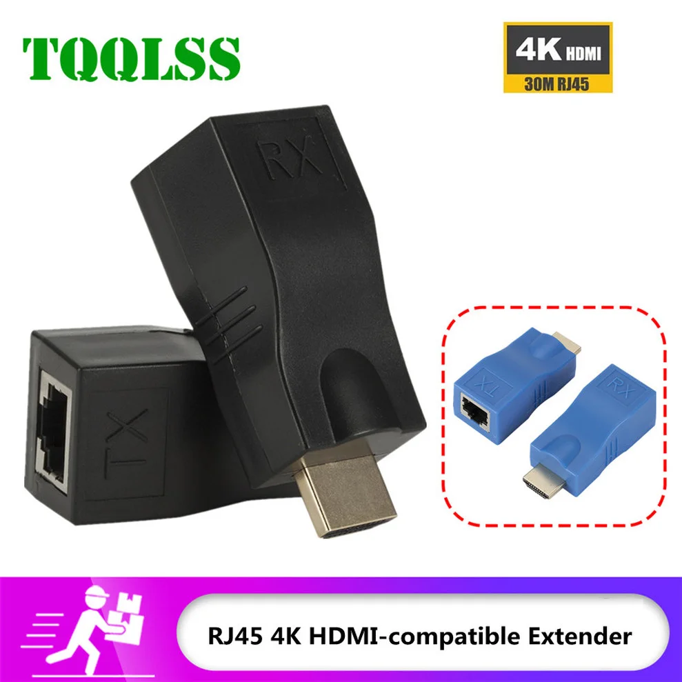 HDMI-совместимый удлинитель 1080P RJ45 порты Сетевой HD LAN 30 м более CAT5e/6 UTP Ethernet-кабель