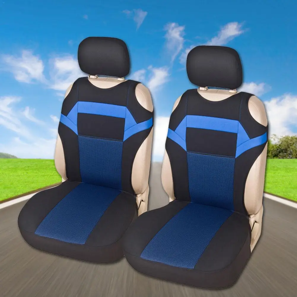 2 Pieces Set Universal Car Seat Covers Mesh Sponge Interior Accessories T Shirt Design Front Car Seat Cover For Car/Truck/Va
