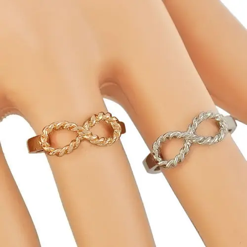 Женское кольцо с бантиком золотистое в стиле панк буквами BFF и надписью Best Friend Siver