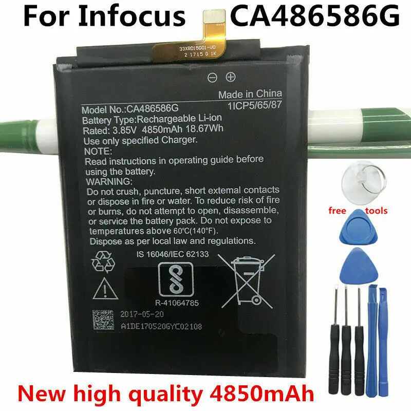 

4850mAh Cell Phone Battery For Infocus CA486586G Smartphone + Repair Tools