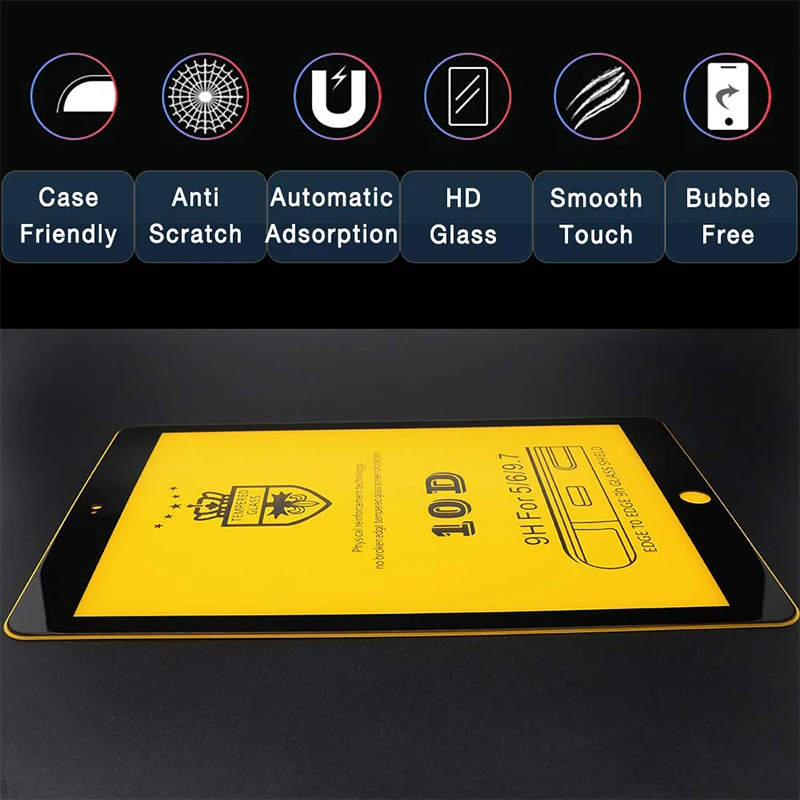 JGKK полное покрытие 10D закаленное стекло для IPad 1 2 3 4 9 7 защитная пленка экрана