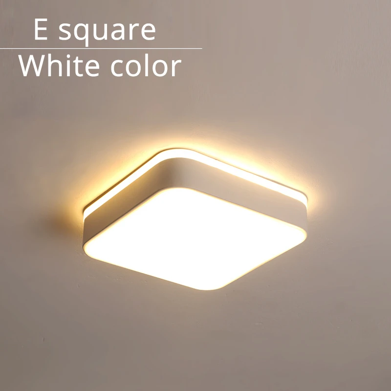 E square white Дизайн, светодиодный потолочный светильник, коридор, художественная галерея, украшение, передняя Балконная лампа, крыльцо, белый, черный, Lamparas De Techo Plafondlamp - Цвет корпуса: E square white