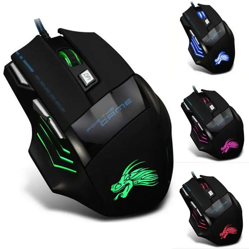 

Gaming Mouse New H7 Professional Optical Office Mouse Wired 7 Buttons 5500 DPI Esports RGB Backlit Slient Mouse For PC Laptop