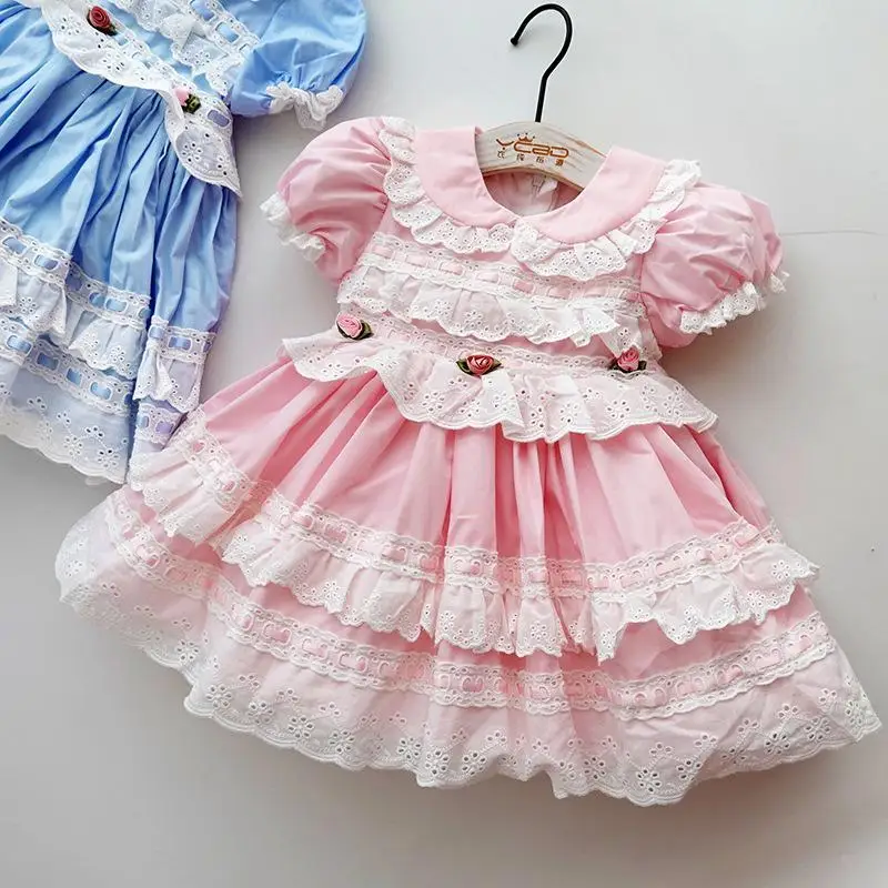 

Baby Girl Lolita Princess Dresses For Toddler Children Spanish Summer Lace Turkey Vintage Dress Kids Birthday Party Dress