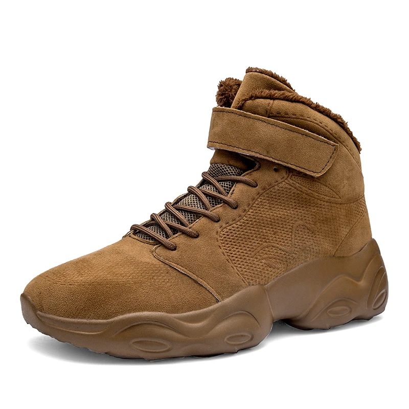 

New Men's Boots Thick Plush Warm Men Snow Boots Non-slip Wear-resistant Sole Men Shoes Comfortable Outdoor Men Winter Boots