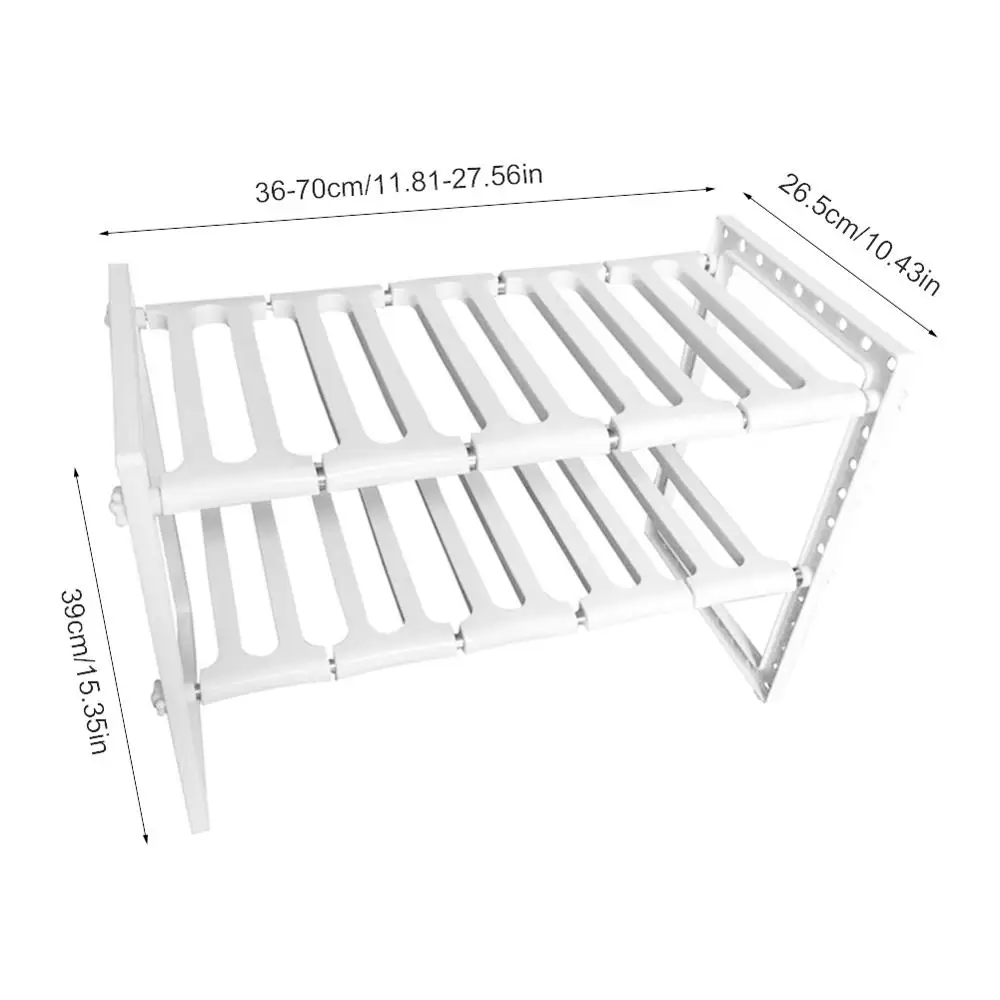 

Kitchen Adjustable Shelf Rack 2 Tiers Under Sink Expandable Organizer Kitchenware Organizer Saving Space For Dropshipping