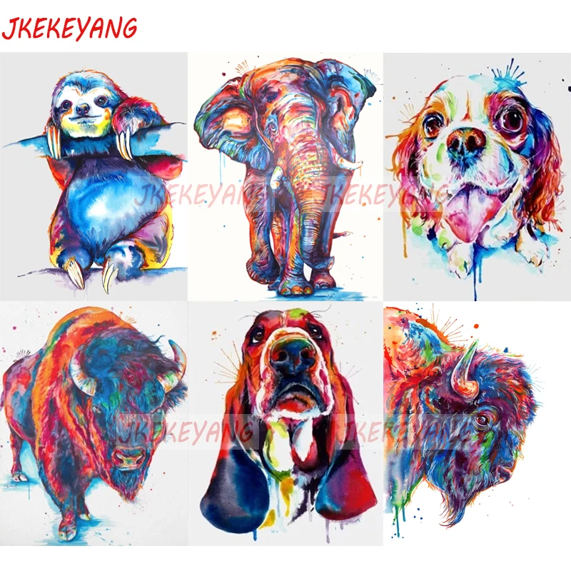 Алмазная живопись 5D &quotсделай сам&quot полный квадратный рисунок собака акварелью
